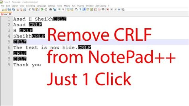 How to remove crlf in notepad++?